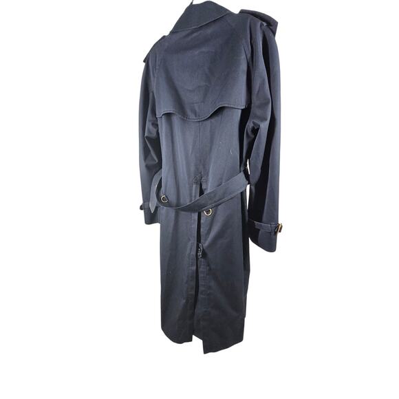 Vintage Mens 52R Burberrys London Prorsum Navy Blue Classic Belted Trench Coat - Picture 4 of 11